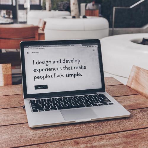 Laptop with design quote