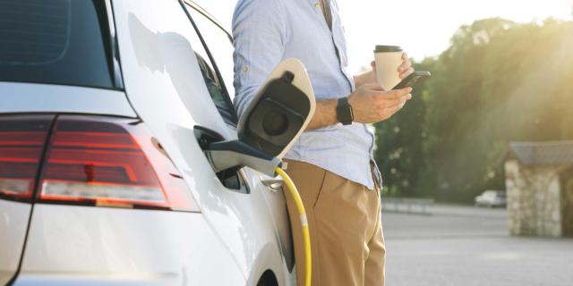 Man charging car