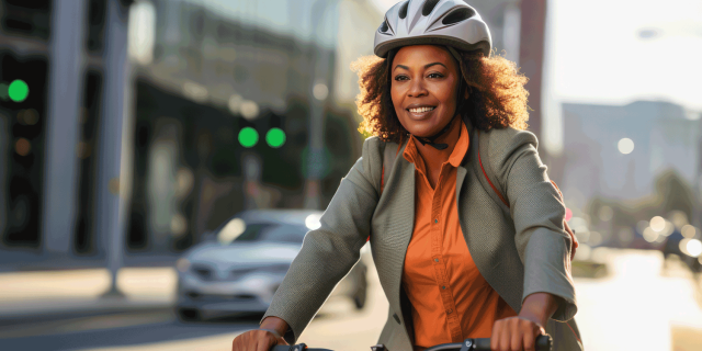 woman in a bike