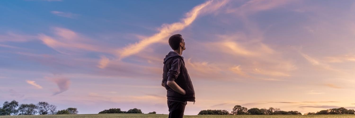 Man looking at the sky Man looking at the sky