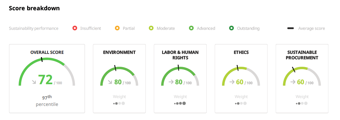 Ecovadis Score Breakdown