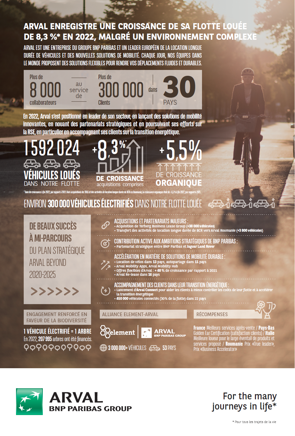 Infographie Résultats d'activités annuels d'Arval 2022