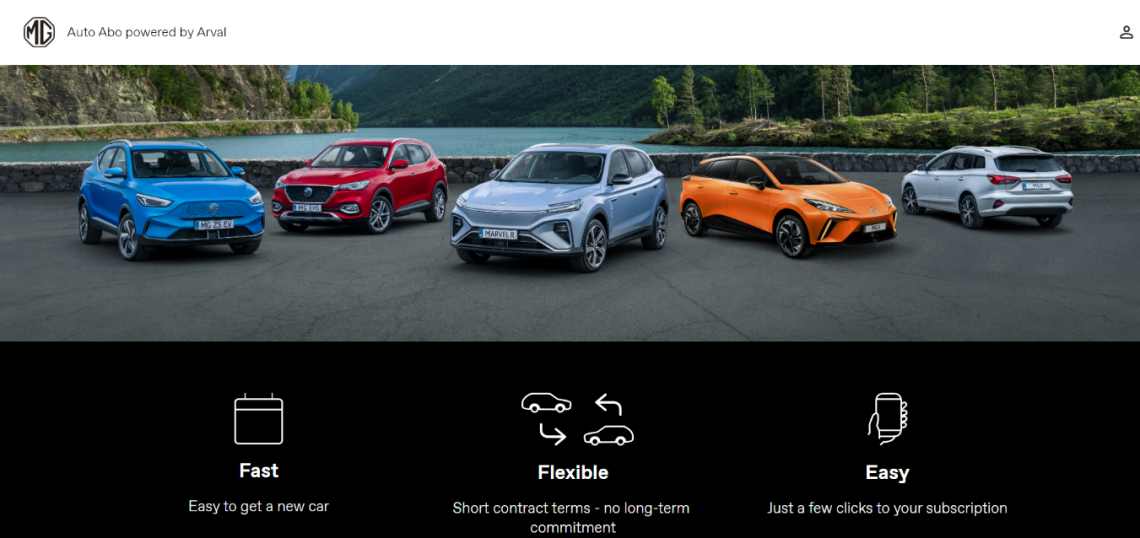 MG Car subscription offering in Germany launched in May 2023, powered by Arval